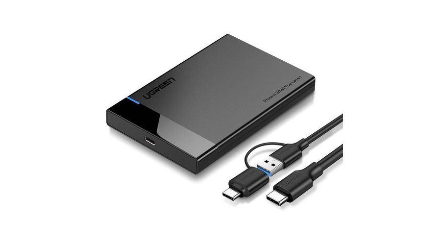 Kryt externího disku UGREEN US221 SATA HDD 2,5", USB 3.0 USB-C na USB-C 3.1 - černý