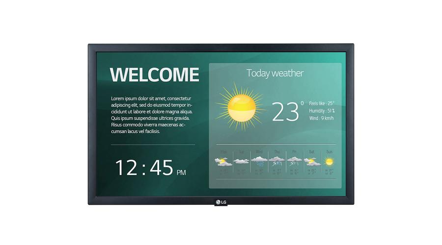 LG 22SM3G-B Digital signage display 54.6 cm (21.5') IPS Wi-Fi 250 cd/m² Full HD Black Built-in processor 16/7